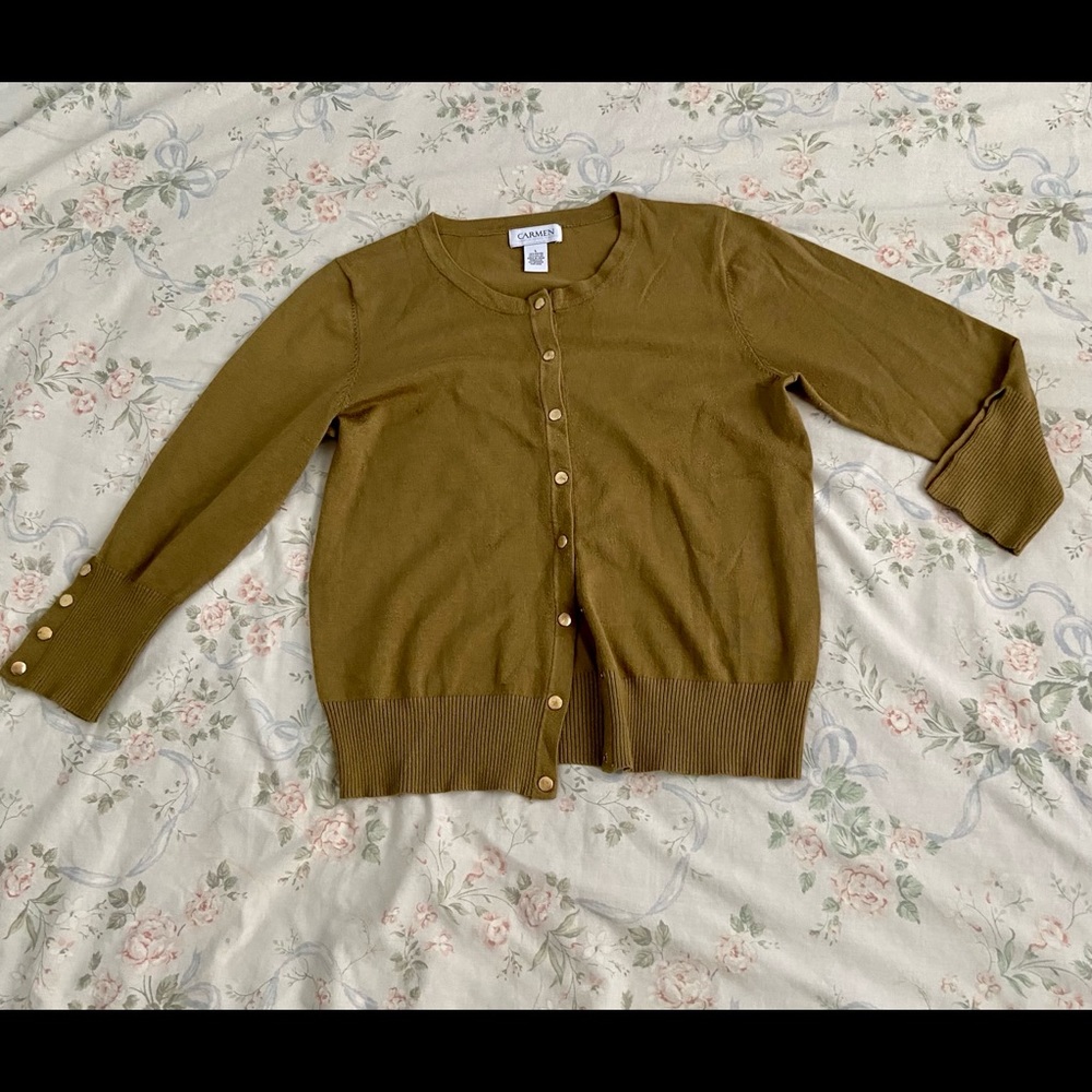 Carmen olive cardigan NWOT